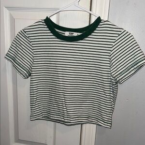 Cotton On Green and White Striped Tee